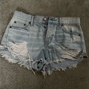American Eagle Outfitters Blue Jean Shorts Distressed